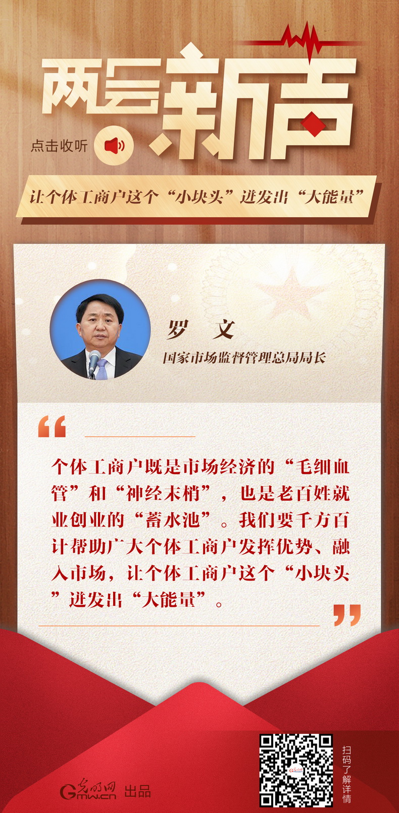 【開局之年看經(jīng)濟(jì)·兩會(huì)新聲】羅文:讓個(gè)體工商戶這個(gè)“小塊頭”迸發(fā)出“大能量”