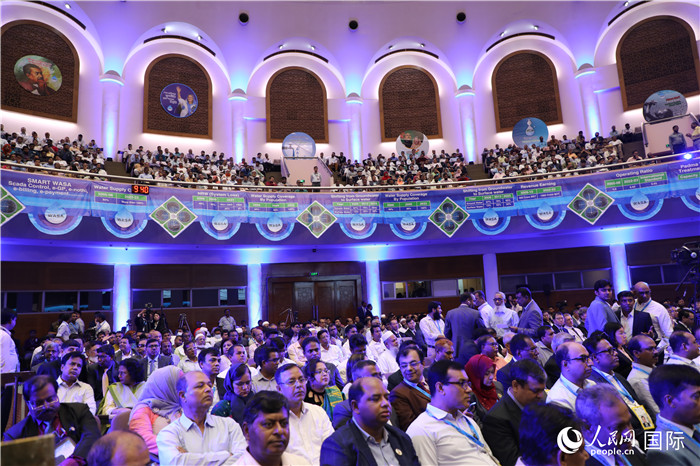 7月13日，達(dá)舍爾甘地污水處理廠項(xiàng)目竣工典禮舉行。人民網(wǎng)記者 孫廣勇攝