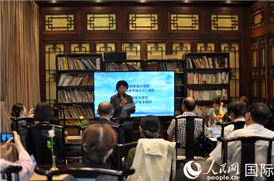 日本國(guó)駐華大使館公使貴島善子在致辭(許永新 攝)