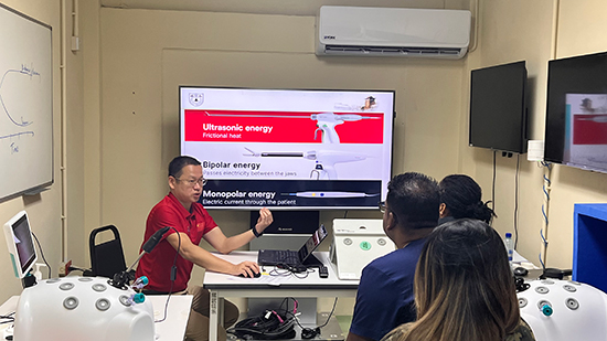 培訓現(xiàn)場。第18期援圭亞那醫(yī)療隊供圖