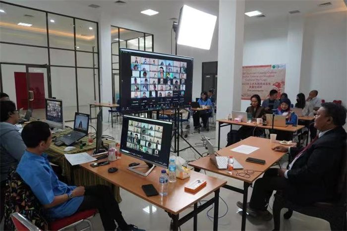 活動現(xiàn)場。供圖：印尼三一一大學孔子學院