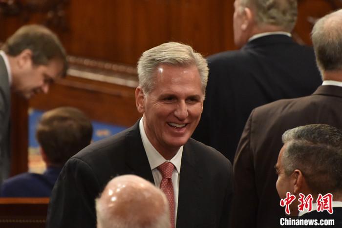 資料圖：麥卡錫2023年1月在眾議院參加議長(zhǎng)選舉。<a target='_blank' href='/'><p  align=