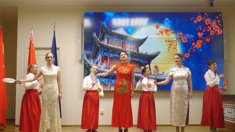白俄羅斯國立大學孔子學院的中秋晚會。受訪者供圖