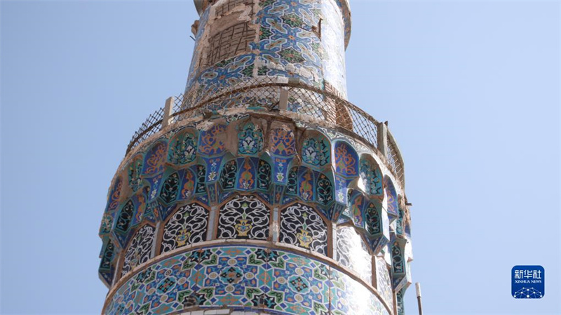 這是10月12日在阿富汗赫拉特省拍攝的受到損壞的赫拉特大清真寺局部。新華社發(fā)（馬沙勒攝）