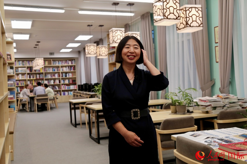 白俄羅斯國立大學共和國漢學孔子學院中方院長劉素玲。人民網記者 朱虹攝