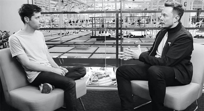 奧特曼與馬斯克的對談。圖源：視頻截圖