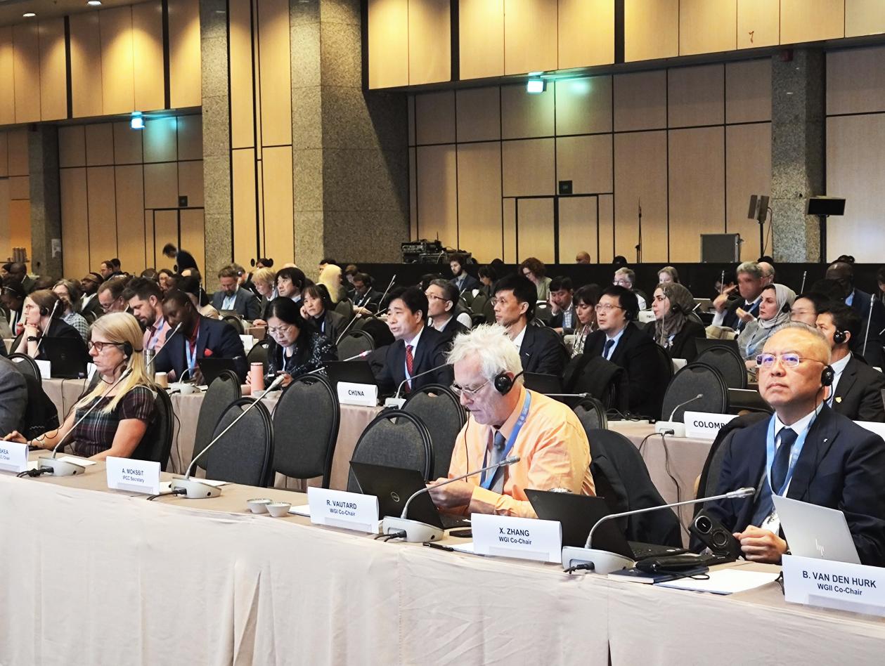 聯(lián)合國政府間氣候變化專門委員會（IPCC）第60次全會現(xiàn)場。中國氣象局供圖