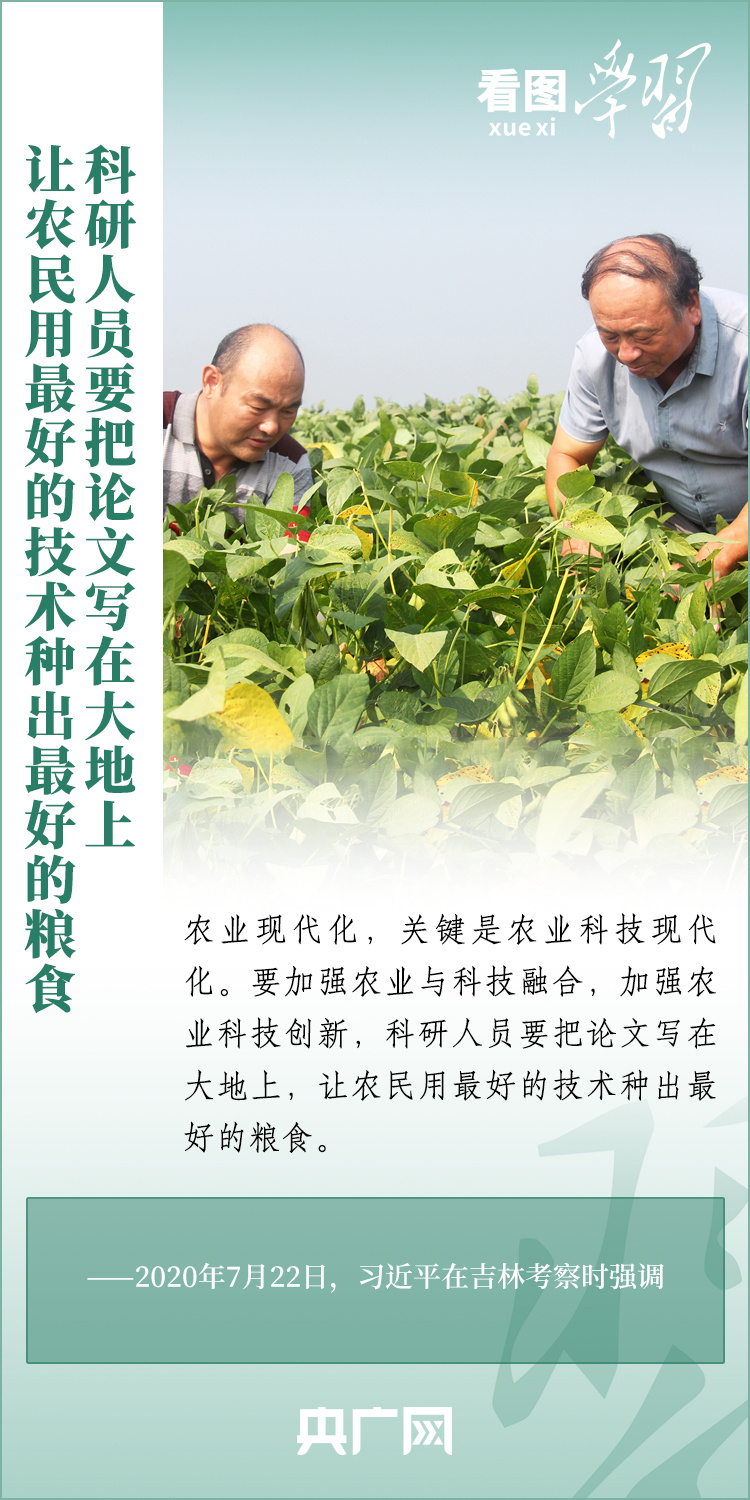 看圖學(xué)習(xí)丨推廣良田、良種、良法、良機(jī) 給農(nóng)業(yè)現(xiàn)代化插上科技的翅膀