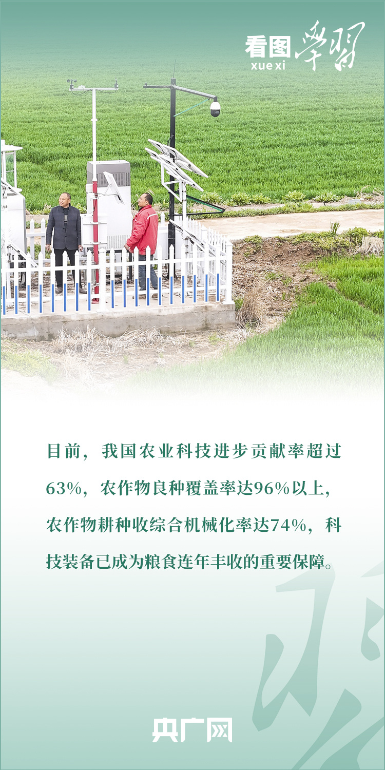 看圖學(xué)習(xí)丨推廣良田、良種、良法、良機(jī) 給農(nóng)業(yè)現(xiàn)代化插上科技的翅膀