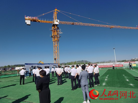 觀摩團走進塔吊林立的項目現場。人民網張繼航攝