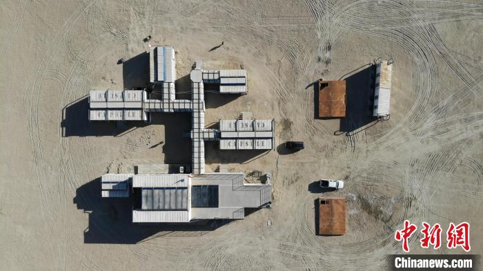 圖為無人機航拍火星營地。　孫睿 攝