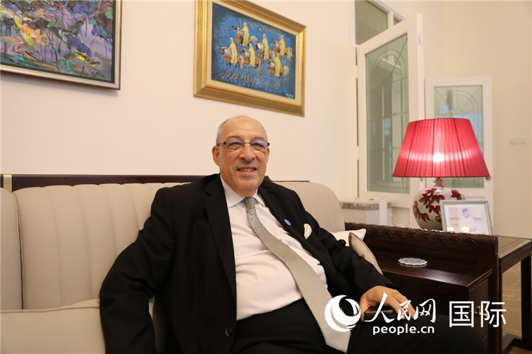 9月6日，摩洛哥駐華大使阿卜杜勒卡迪爾·安薩里接受人民網記者采訪。人民網記者 翟轉麗攝