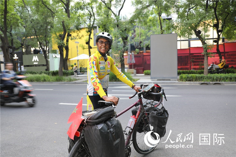 摩洛哥自行車運動員卡里姆·穆斯塔。人民網記者 翟轉麗攝