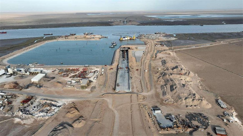 施工現(xiàn)場一景。中交天津航道局有限公司供圖