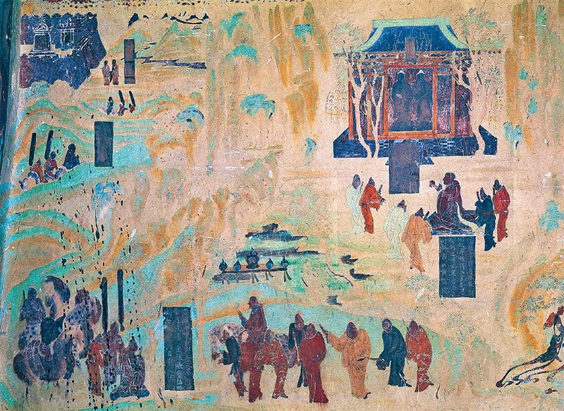 圖為莫高窟第323窟《張騫出使西域圖》。敦煌研究院供圖