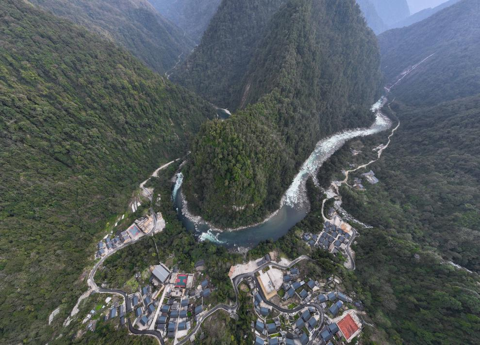 2023年3月10日，獨龍江航拍。