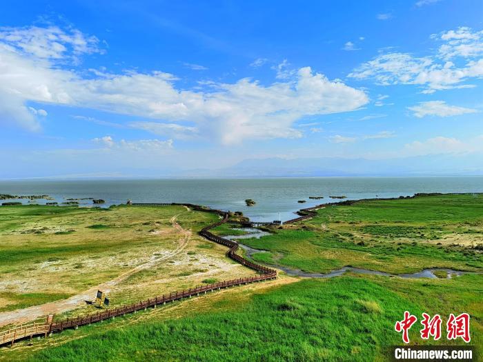 圖為航拍都蘭湖國家濕地公園?！∑钤鲚?攝