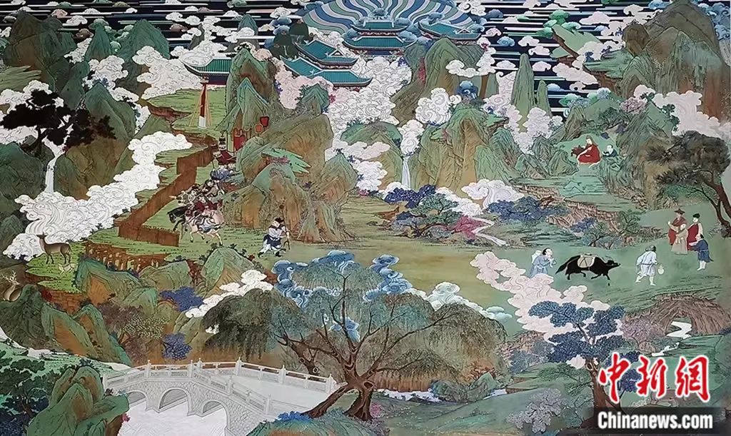 臨摹、補(bǔ)繪的青海瞿曇寺壁畫(huà)。受訪者 供圖