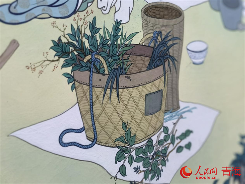 唐卡繪畫作品。人民網 馬可欣攝