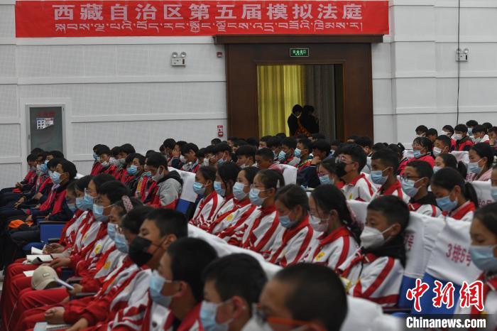 圖為西藏自治區(qū)第五屆模擬法庭現(xiàn)場(chǎng)?！∝暩聛?lái)松 攝