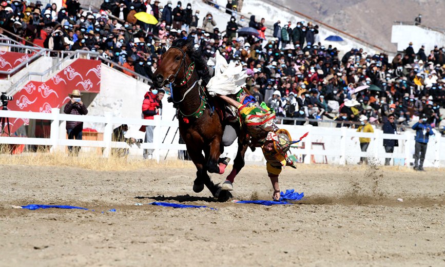 藏歷新年，精彩的馬術(shù)表演。潘多攝