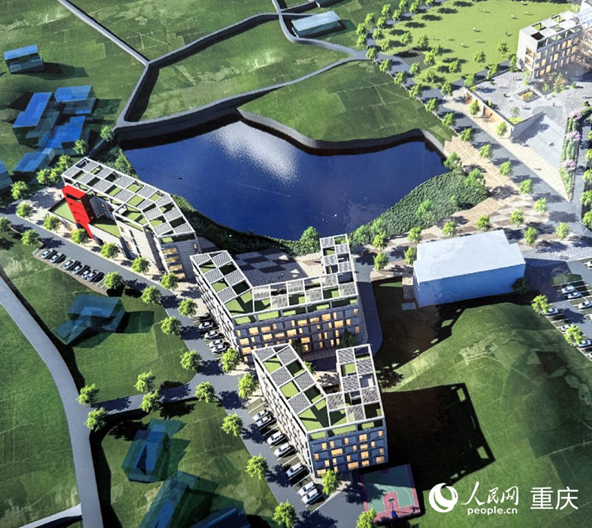中國(guó)農(nóng)業(yè)科學(xué)院蔬菜花卉研究所西南研發(fā)中心效果圖。人民網(wǎng)記者 劉政寧攝